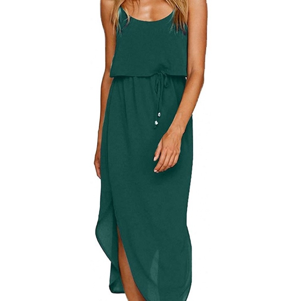 Long green dress